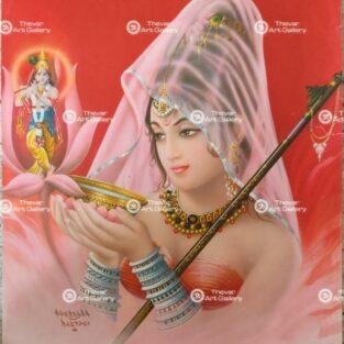 Artist Yogendra Rastogi antique Vintage print - Thevar art gallery