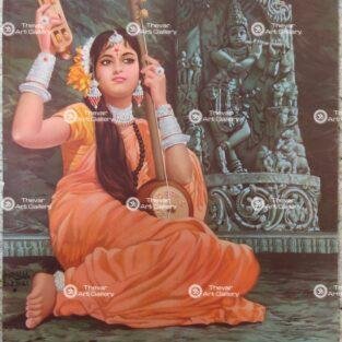 Artist Yogendra Rastogi antique Vintage print - Thevar art gallery