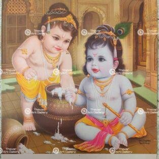 Artist Yogendra Rastogi antique Vintage print - Thevar art gallery