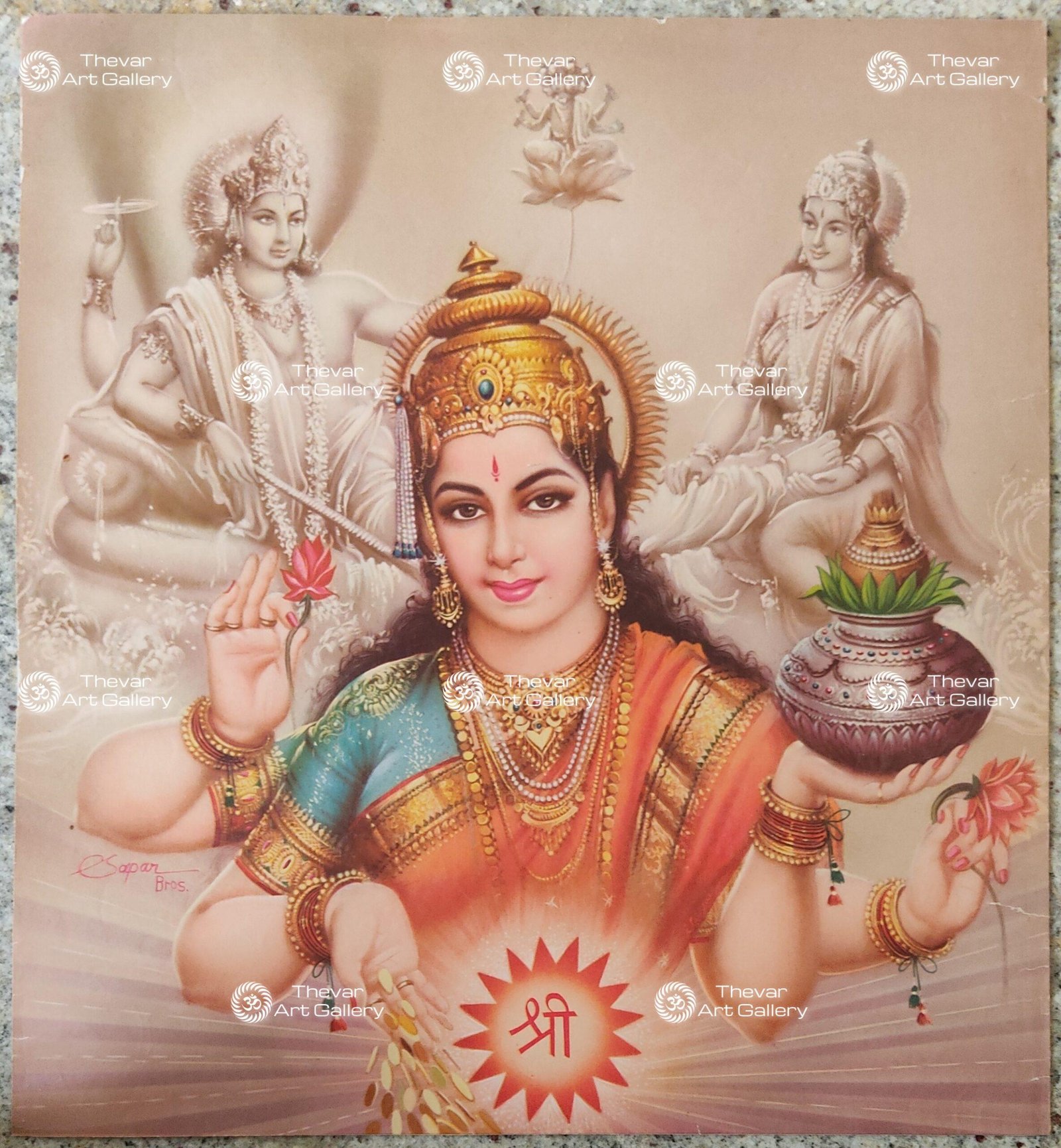 Artist Sapar Bros Antique Vintage print - Thevar Art Gallery