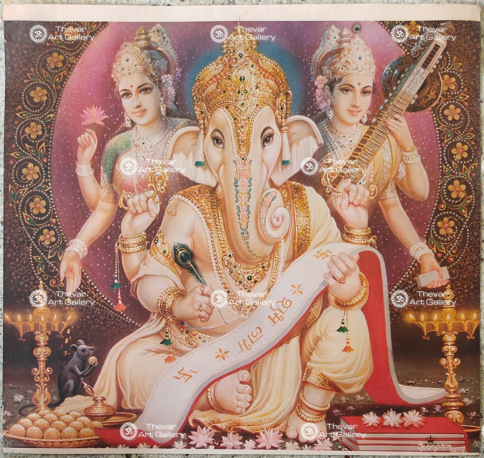 Artist Sapar Bros Antique Vintage print - Thevar Art Gallery