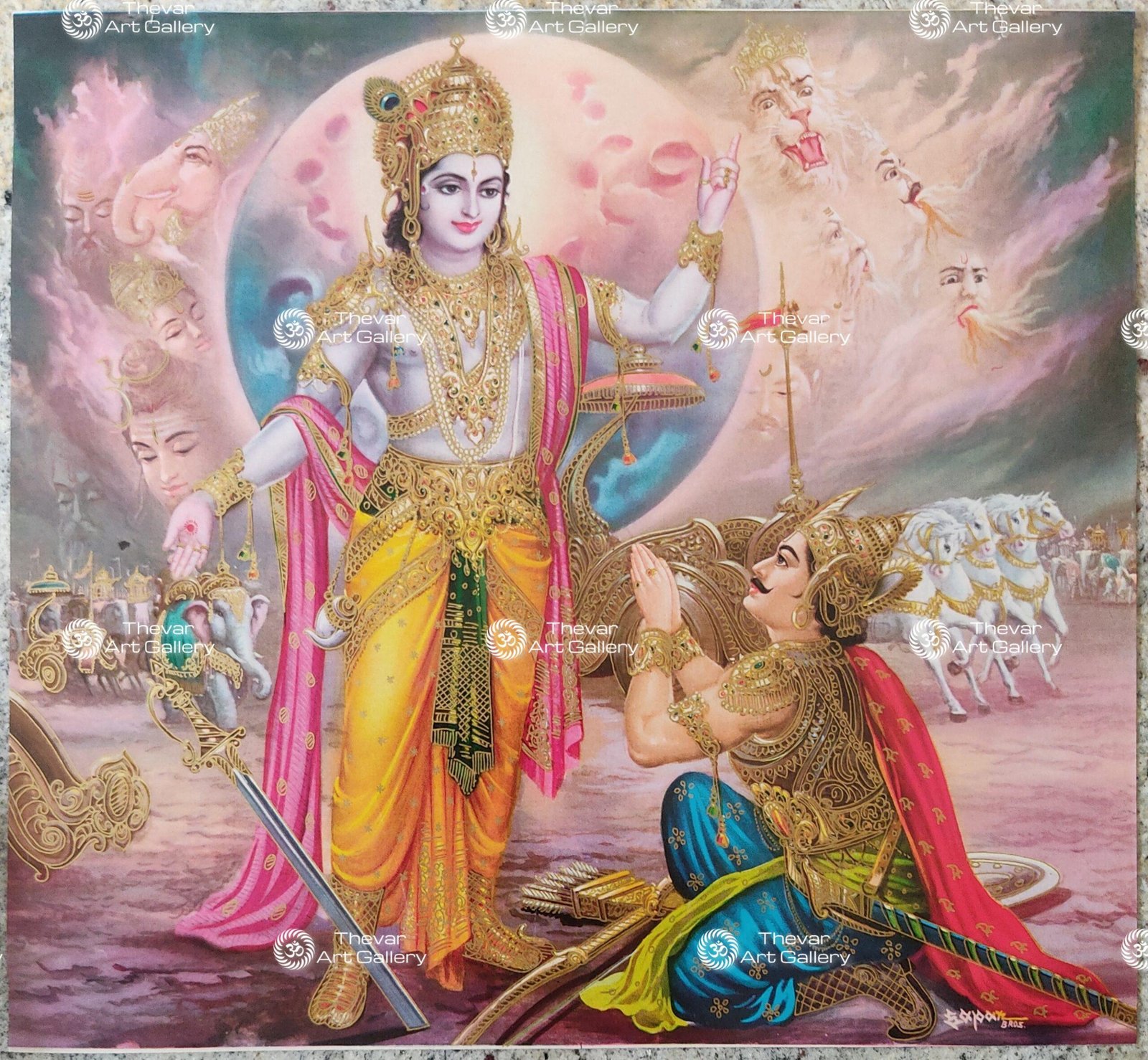 Artist Sapar Bros Antique Vintage print - Thevar Art Gallery