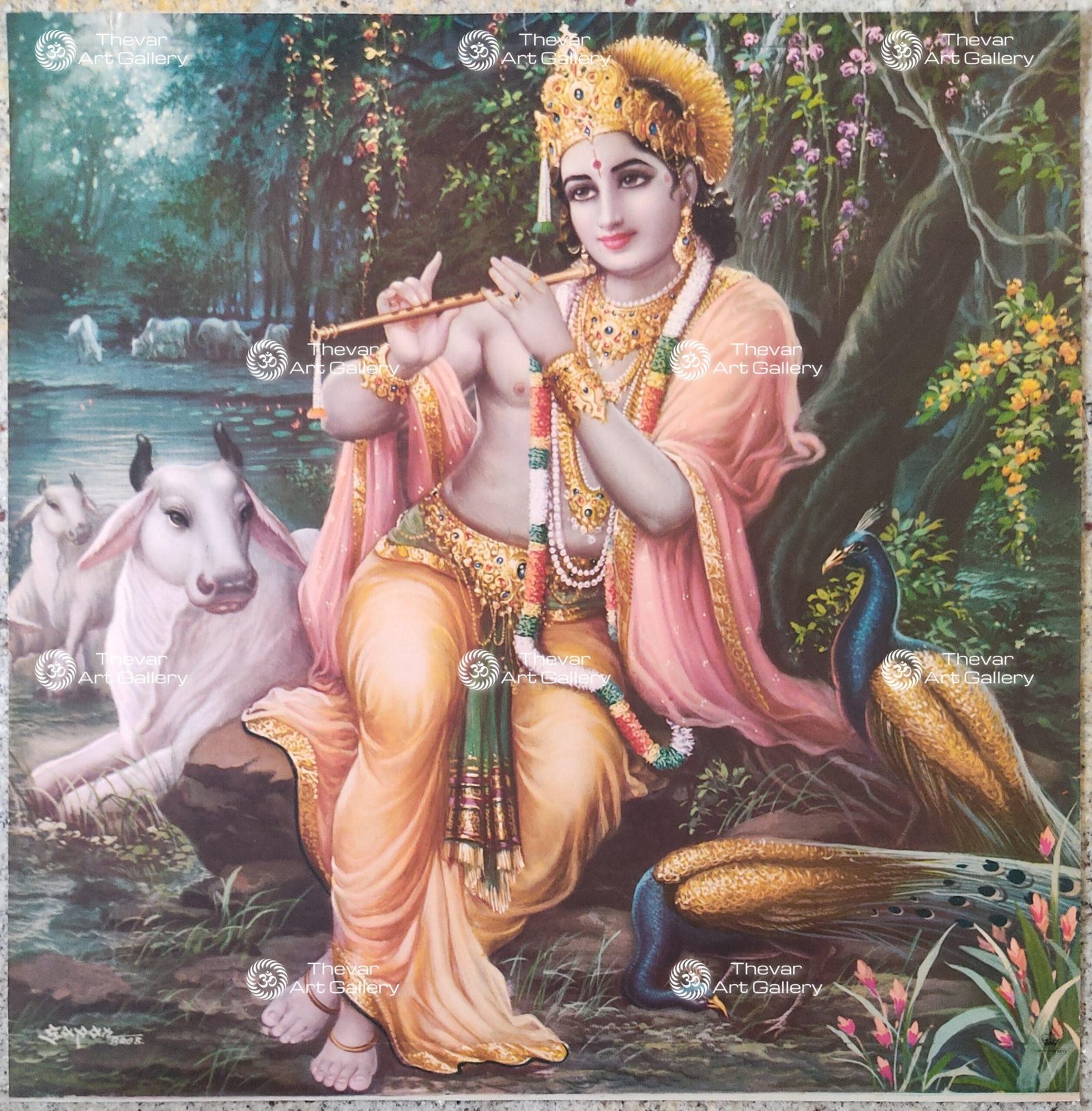 Artist Sapar Bros antique vintage print- Thevar Art Gallery