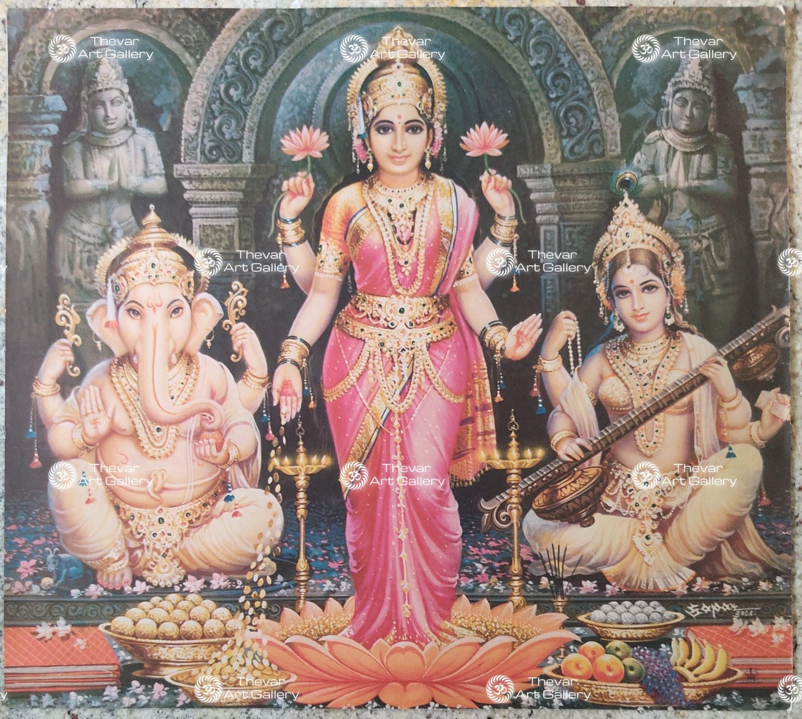 Artist Sapar Bros antique vintage print- Thevar Art Gallery