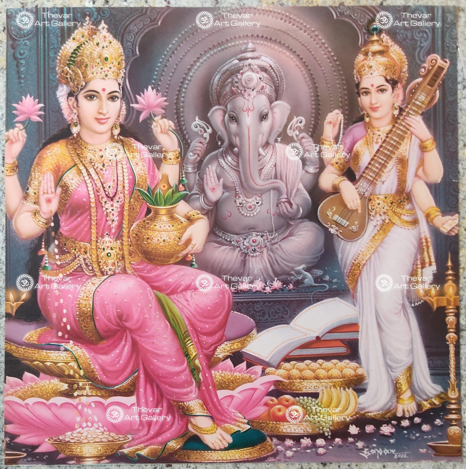 Artist Sapar Bros antique vintage print- Thevar Art Gallery