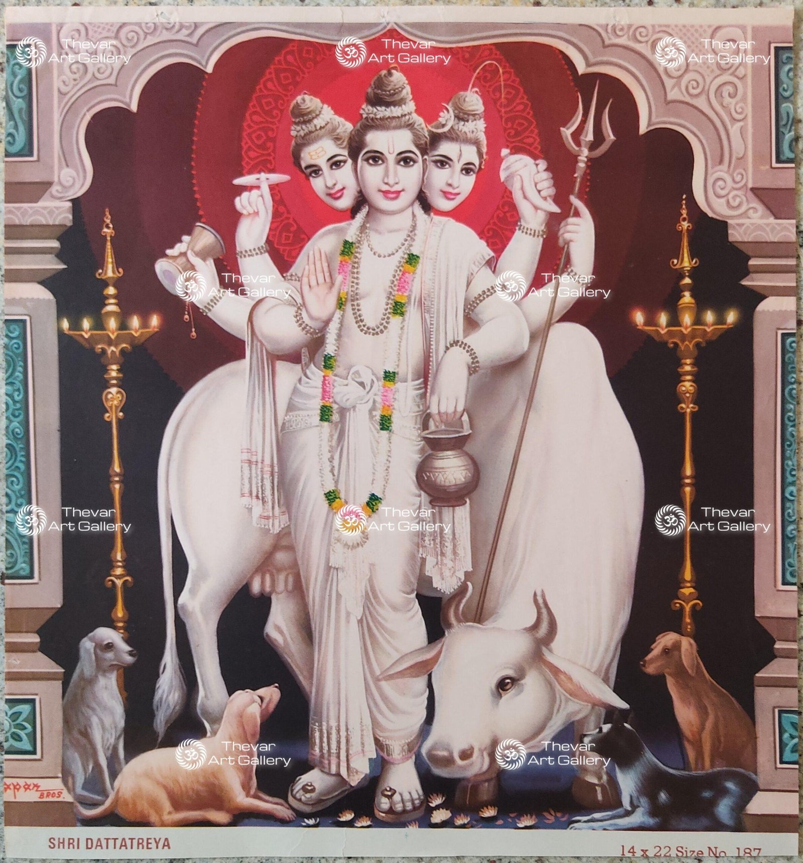 Artist Sapar Bros Antique Vintage print - Thevar Art Gallery