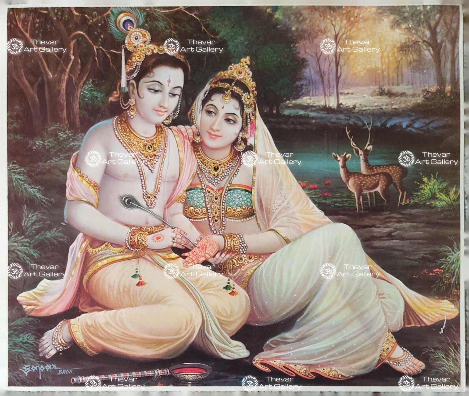 Artist Sapar Bros Antique Vintage print - Thevar Art Gallery