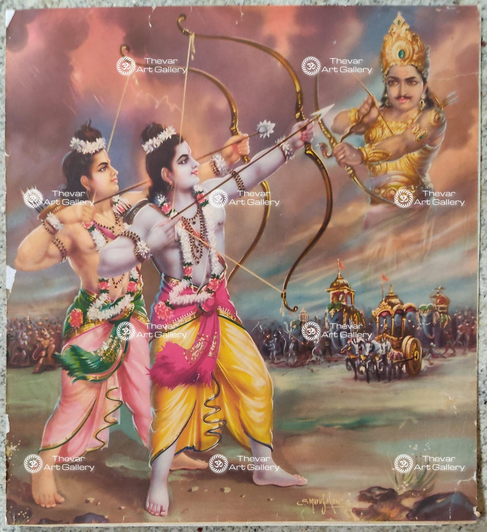 Artist S.Murugakani Antique vintage Print- Thevar Art Gallery