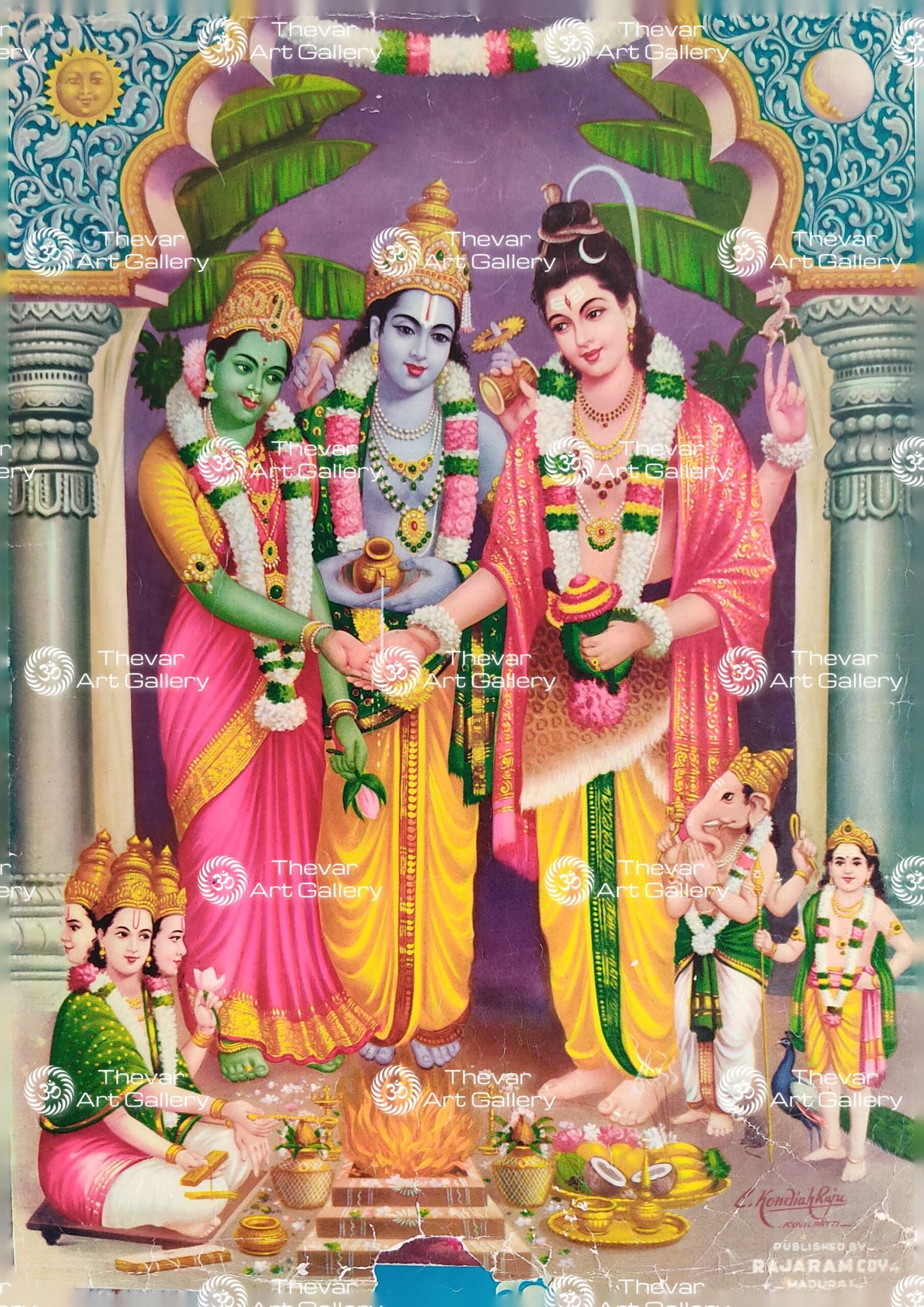 Artist C.Kondiahraju Antique vintage Print- Thevar Art Gallery