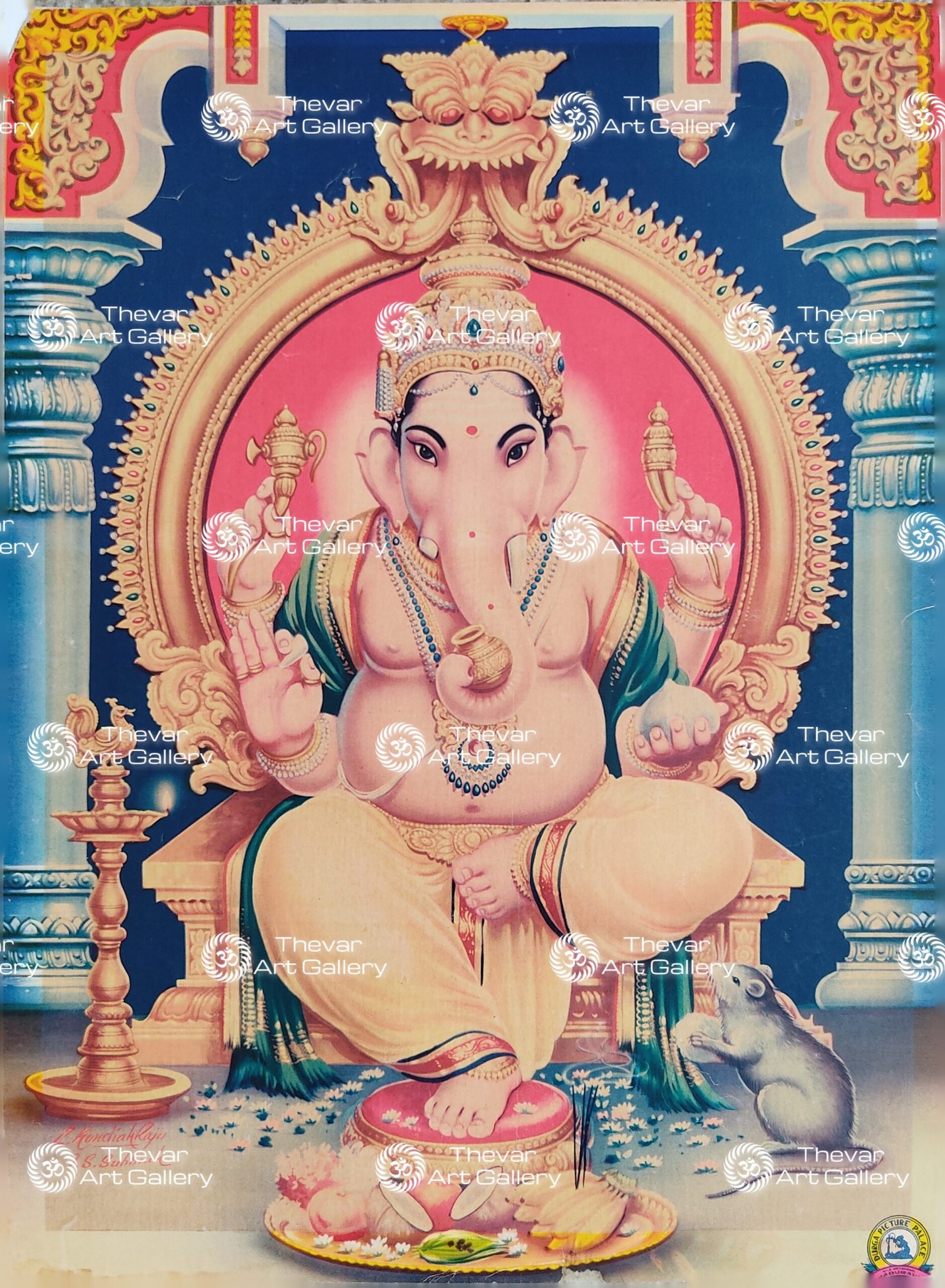 Artist C.Kondiahraju Antique vintage Print- Thevar Art Gallery