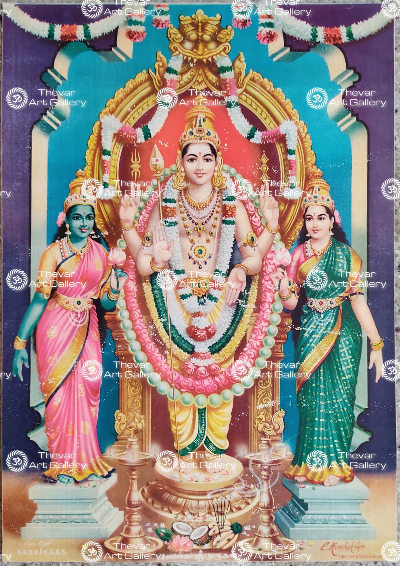Artist C.Kondiahraju Antique vintage Print- Thevar Art Gallery