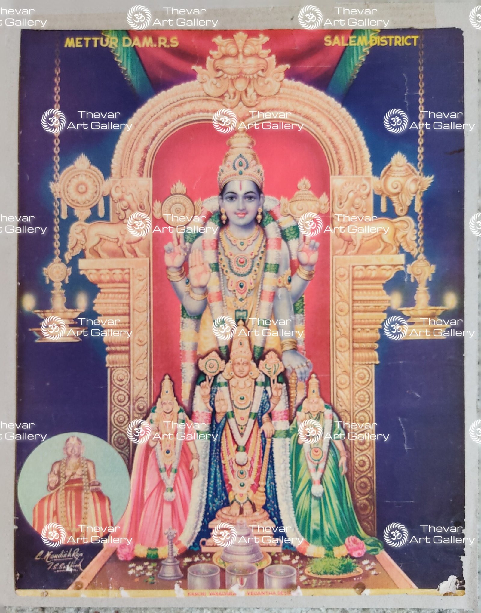 Artist C.Kondiahraju Antique vintage Print- Thevar Art Gallery