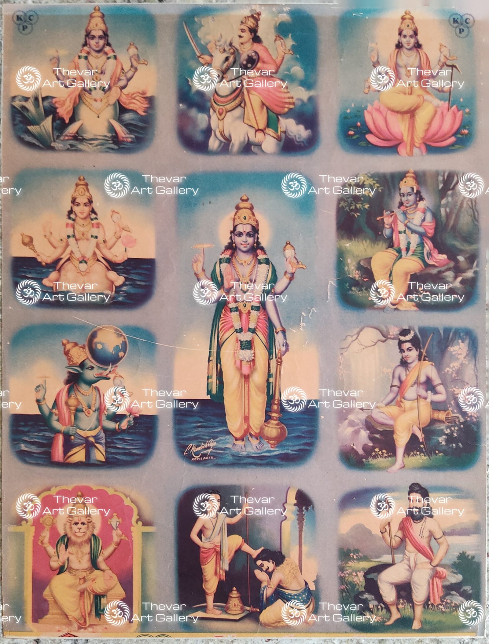 Artist C.Kondiahraju Antique vintage Print- Thevar Art Gallery