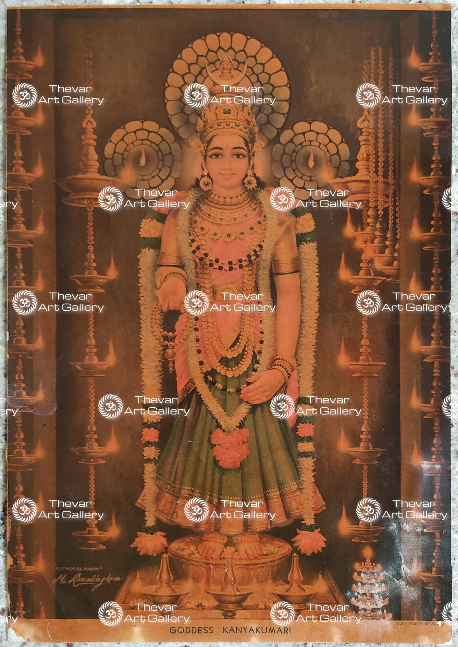 Artist Mu.Ramalingam Antique vintage Print- Thevar Art Gallery