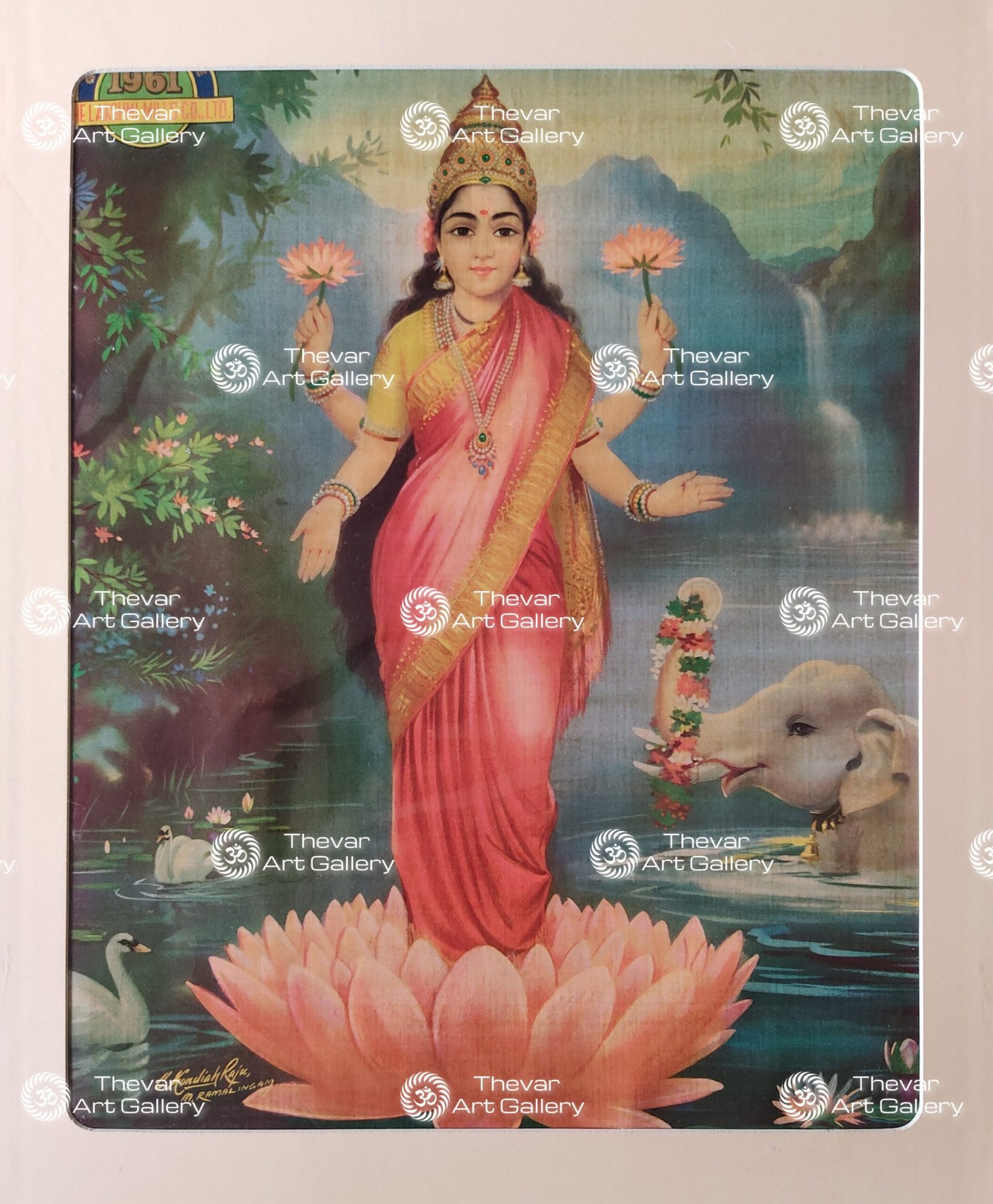 Artist C.Kondiahraju Antique vintage Print - Thevar Art Gallery