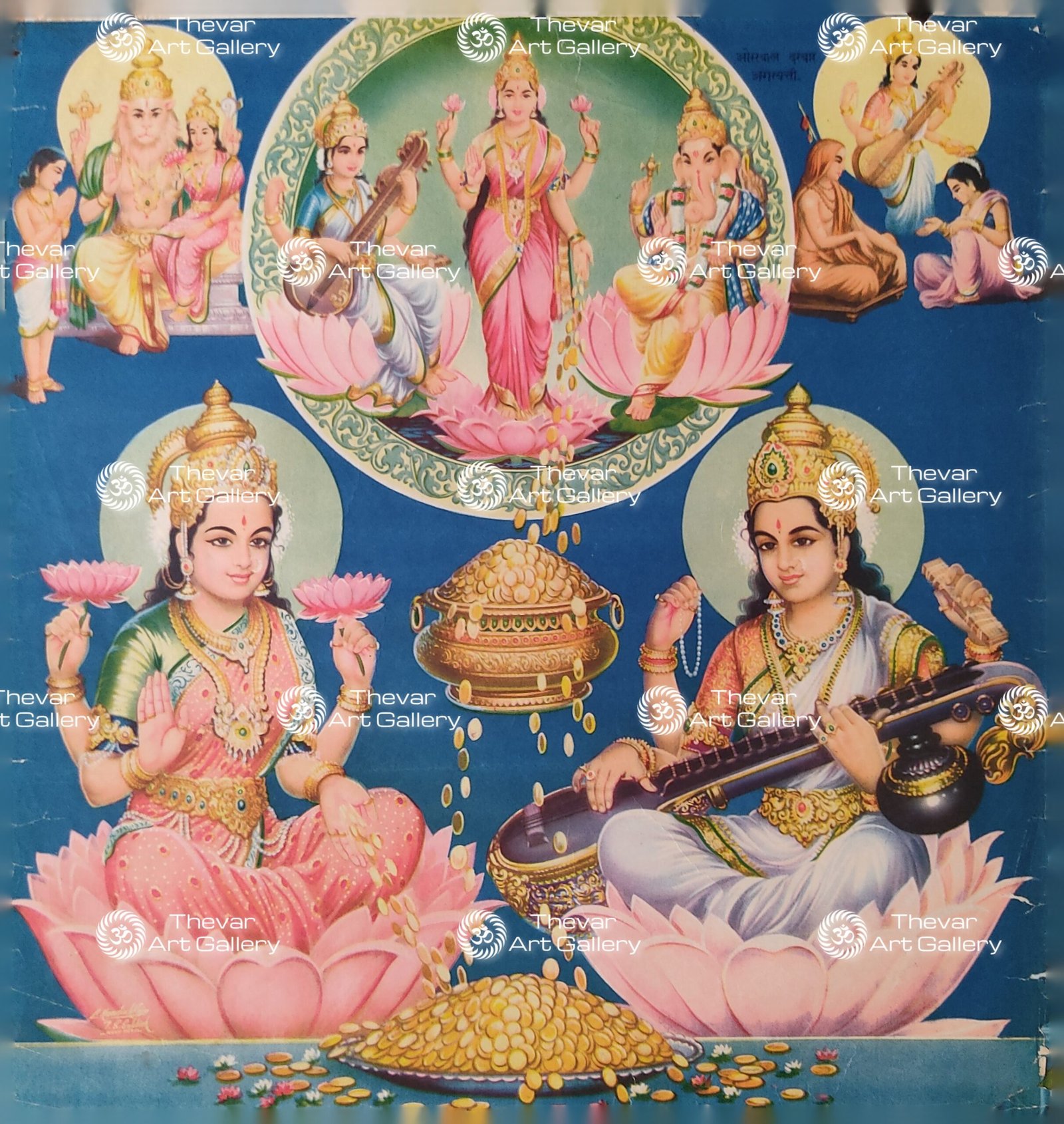 Artist C.Kondiahraju Antique vintage Print - Thevar Art Gallery