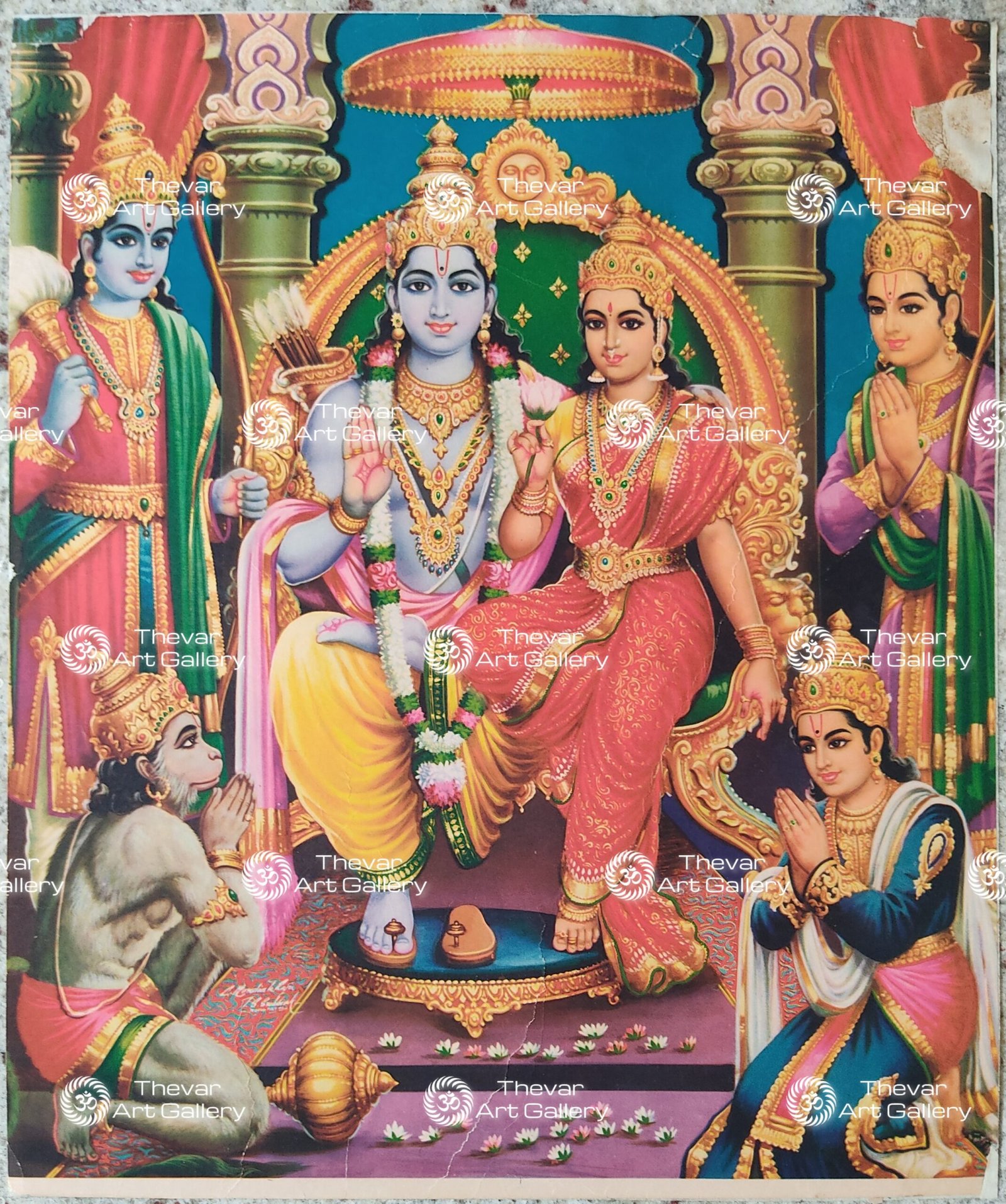 Artist C.Kondiahraju Antique vintage Print - Thevar Art Gallery