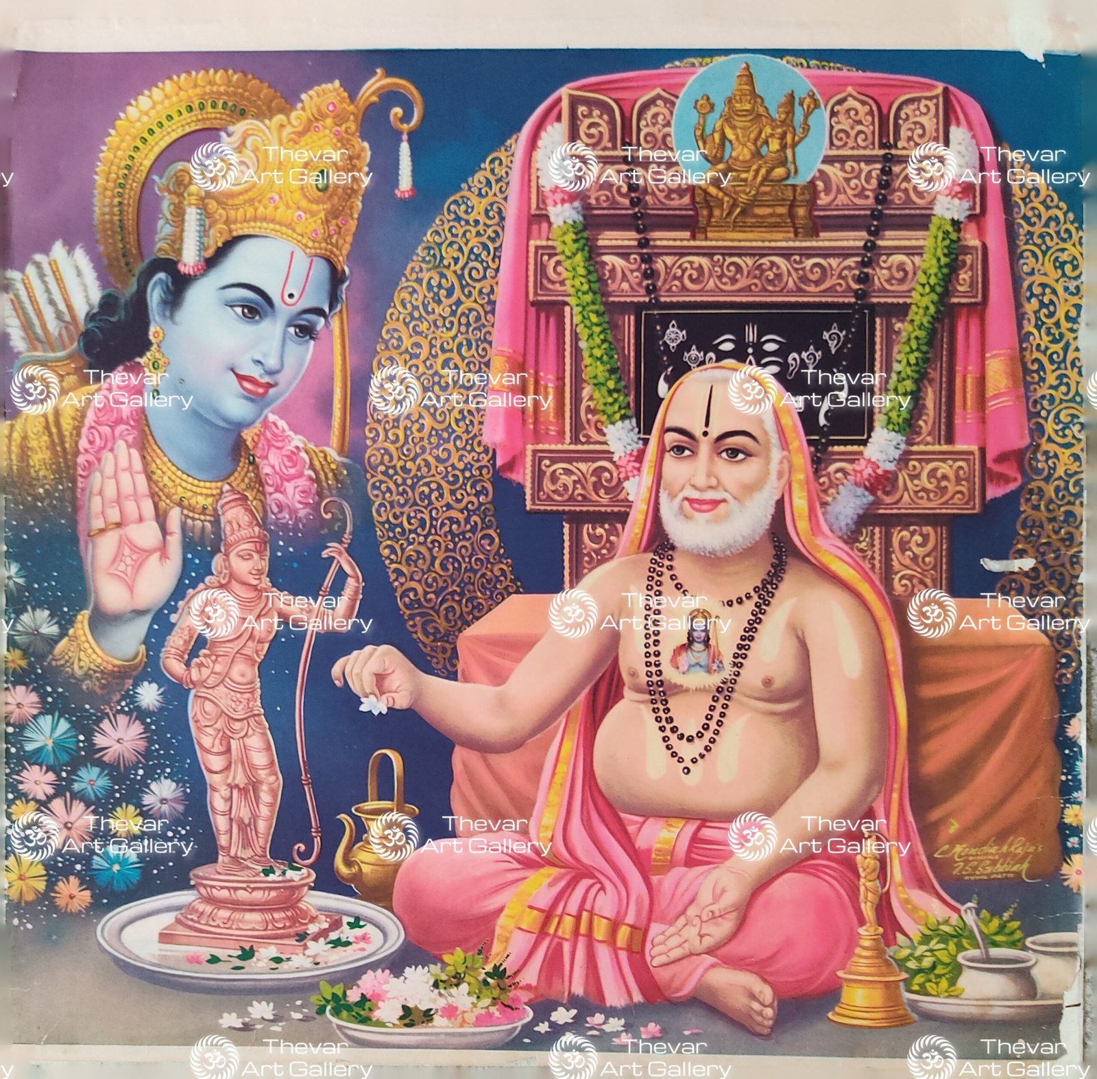 Artist C.Kondiahraju Antique vintage Print - Thevar Art Gallery