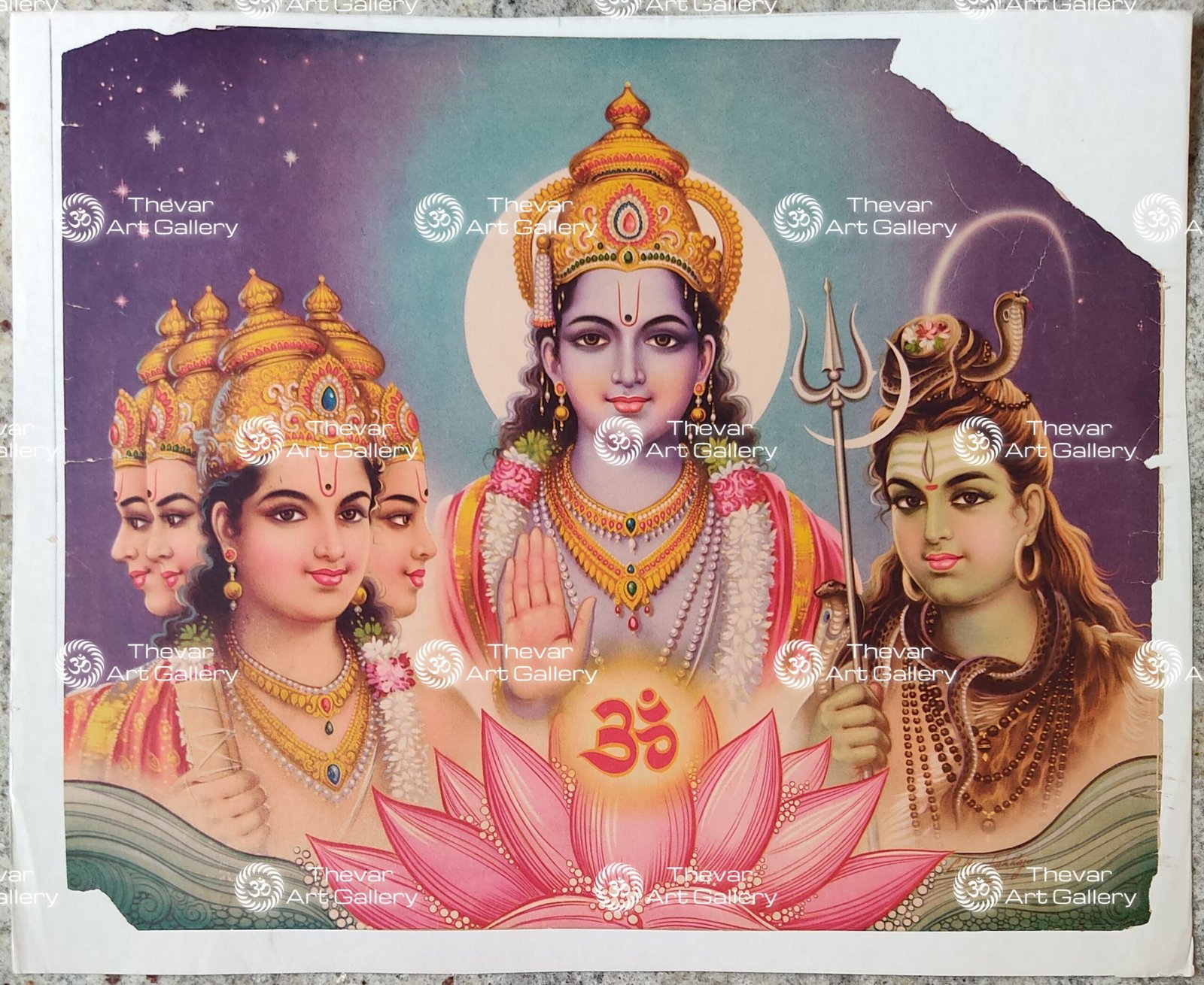 Artist C.Kondiahraju Antique vintage Print - Thevar Art Gallery