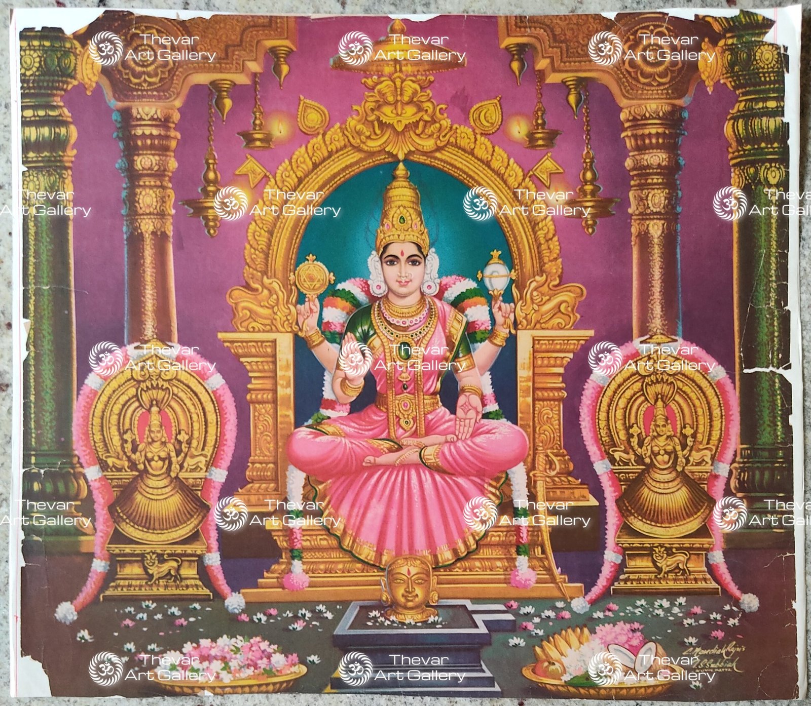 Artist C.Kondiahraju Antique vintage Print - Thevar Art Gallery