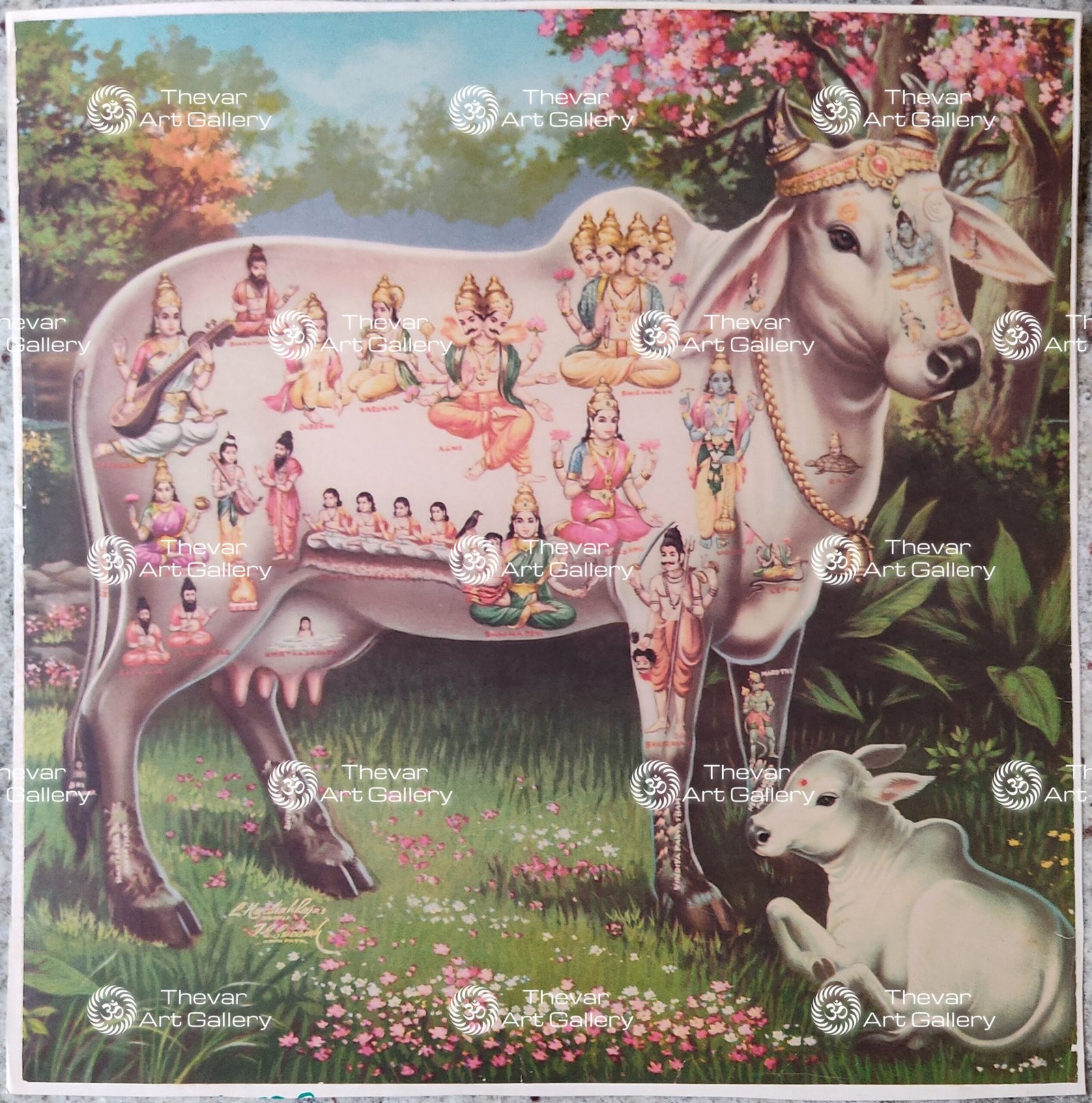 Artist C.Kondiahraju Antique vintage Print - Thevar Art Gallery