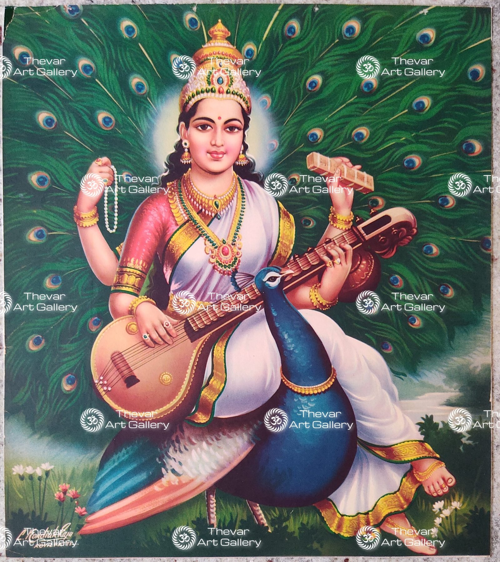 Artist C.Kondiahraju Antique vintage Print - Thevar Art Gallery