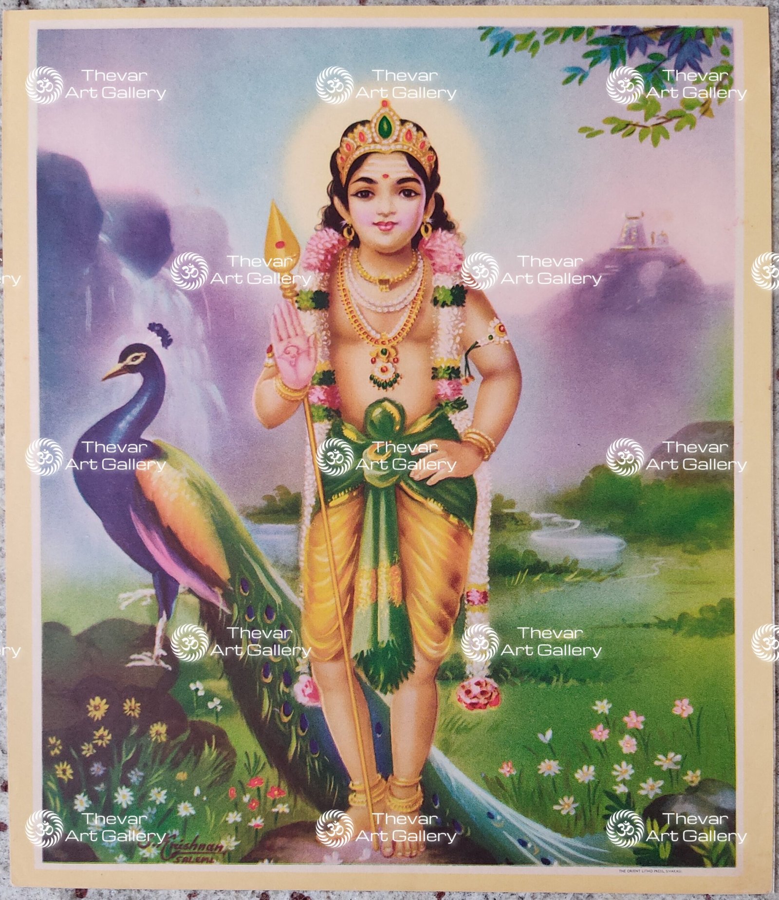 Artist C.Kondiahraju Antique vintage Print - Thevar Art Gallery