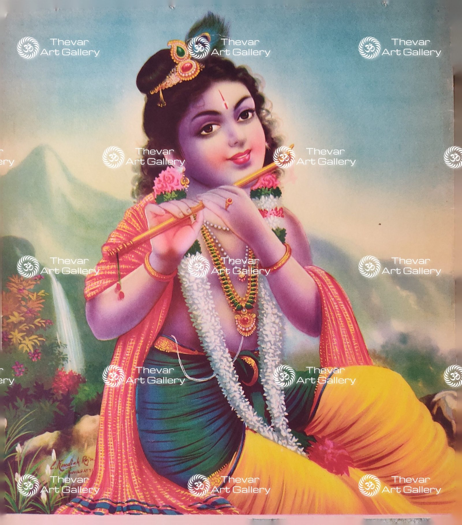Artist C.Kondiahraju Antique vintage Print - Thevar Art Gallery