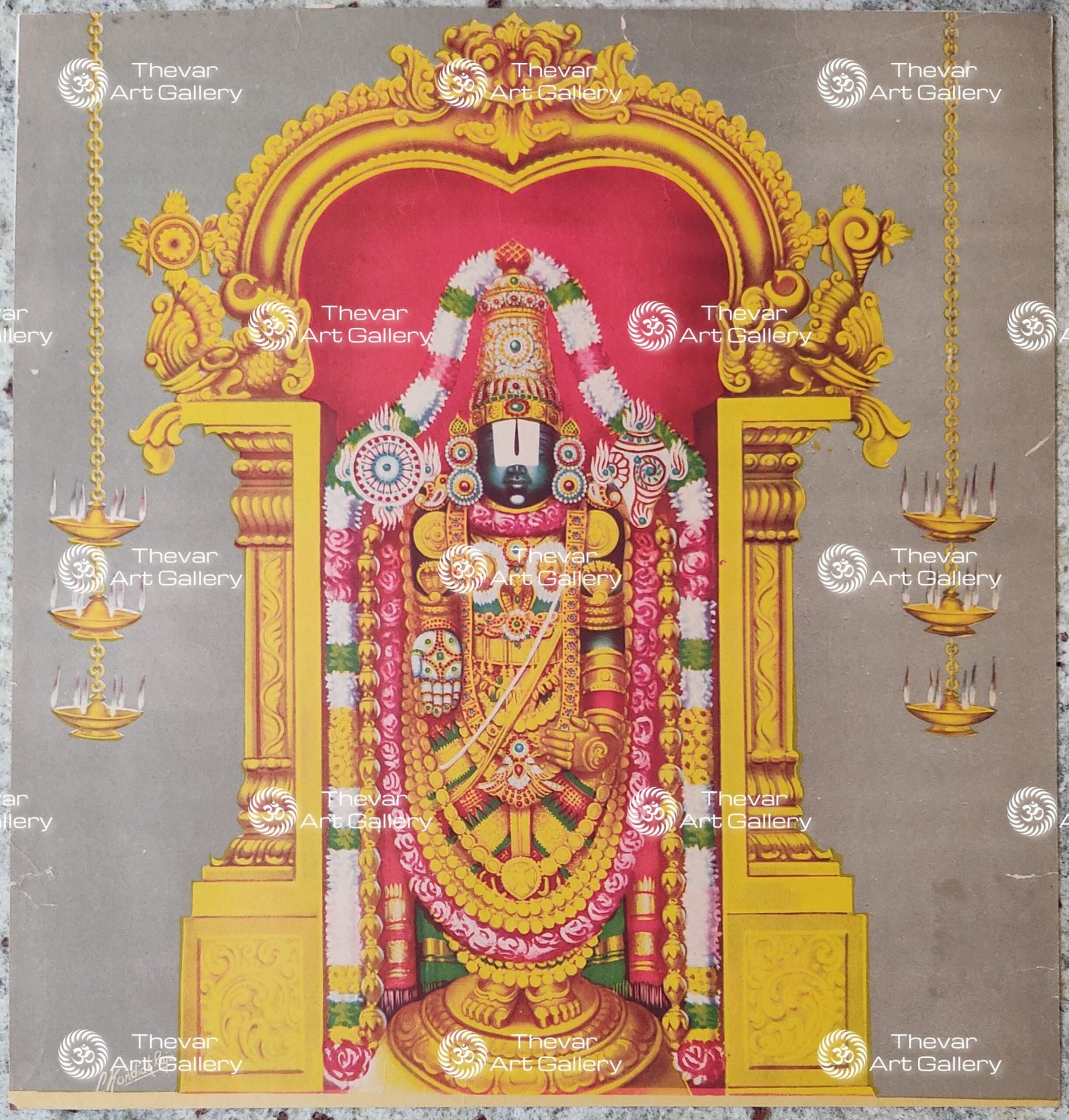 Artist C.Kondiahraju Antique vintage Print - Thevar Art Gallery