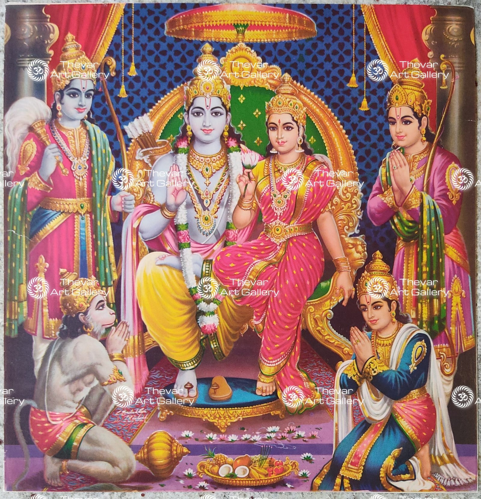 Artist C.Kondiahraju Antique vintage Print - Thevar Art Gallery