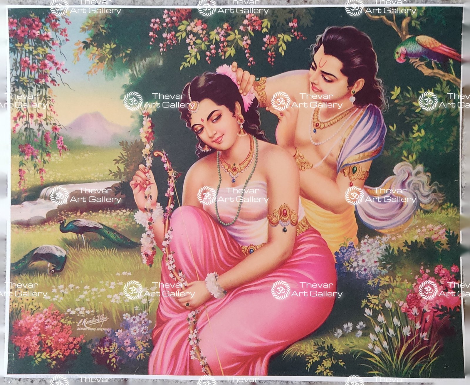 Artist C.Kondiahraju Antique vintage Print - Thevar Art Gallery