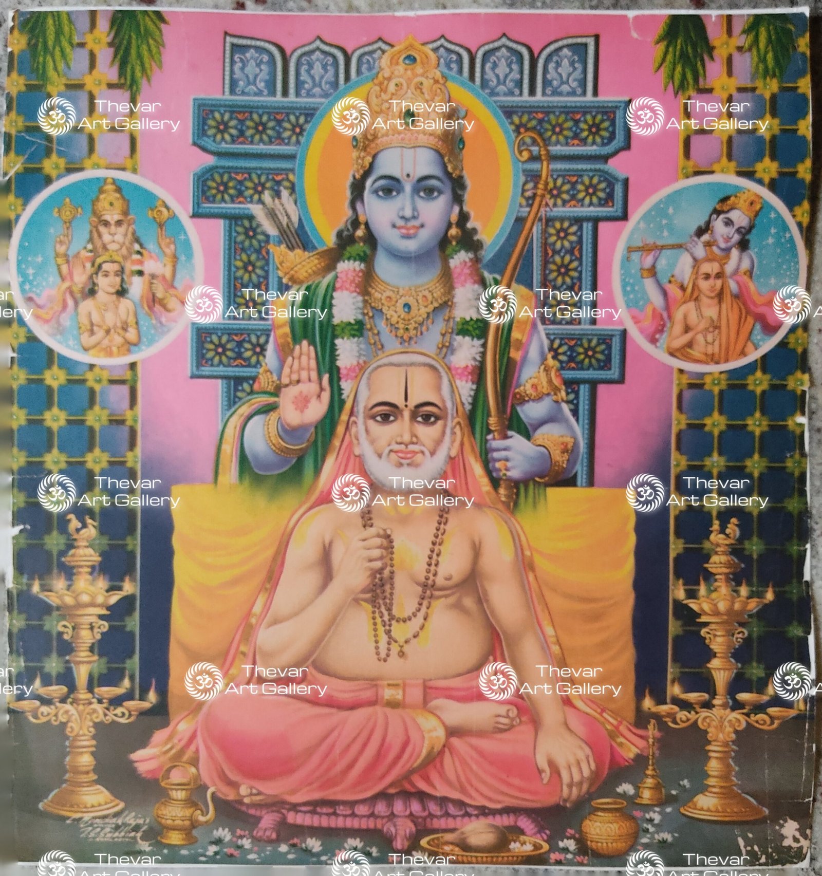 Artist C.Kondiahraju Antique vintage Print - Thevar Art Gallery