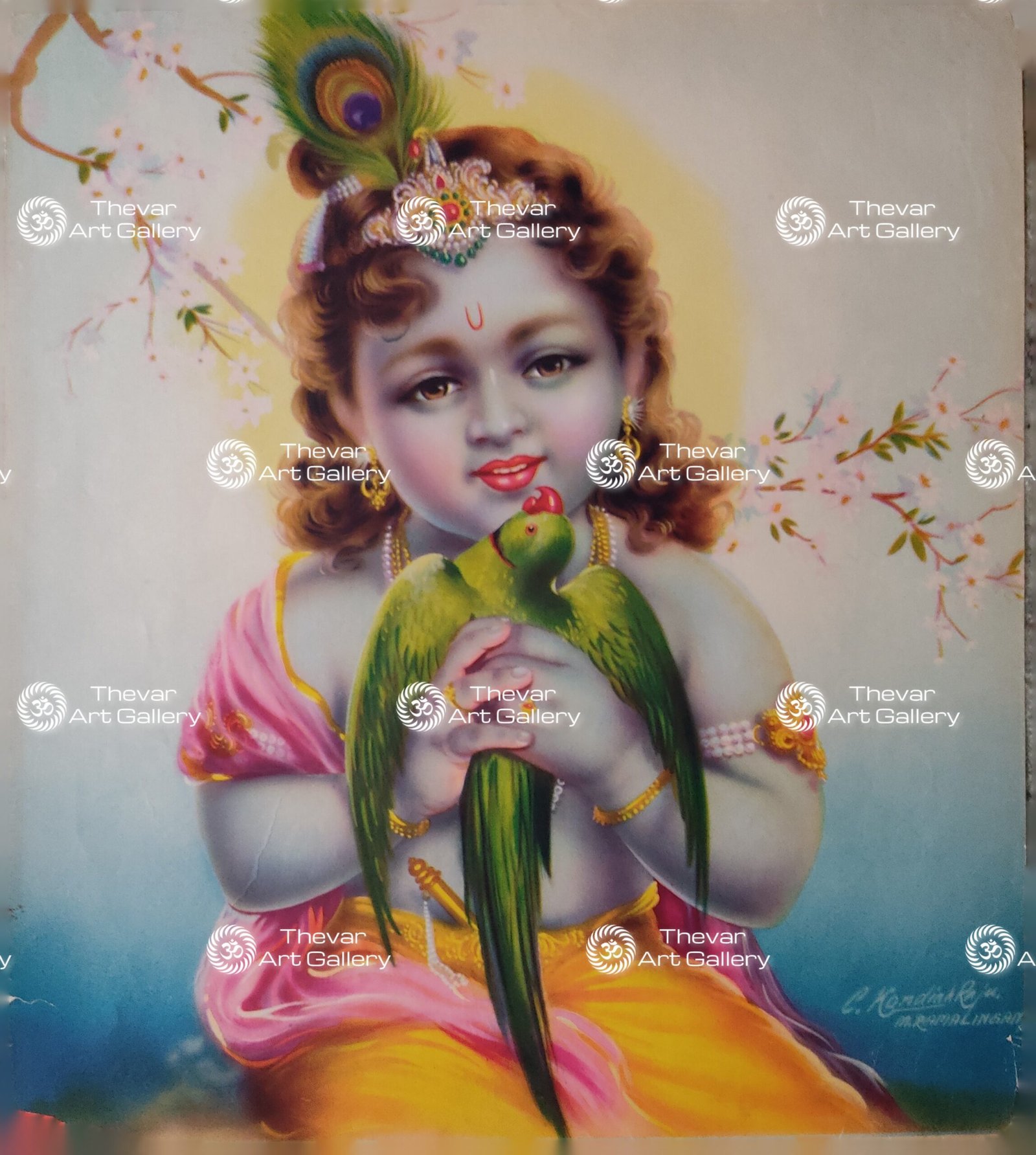 Artist C.Kondiahraju Antique vintage Print - Thevar Art Gallery