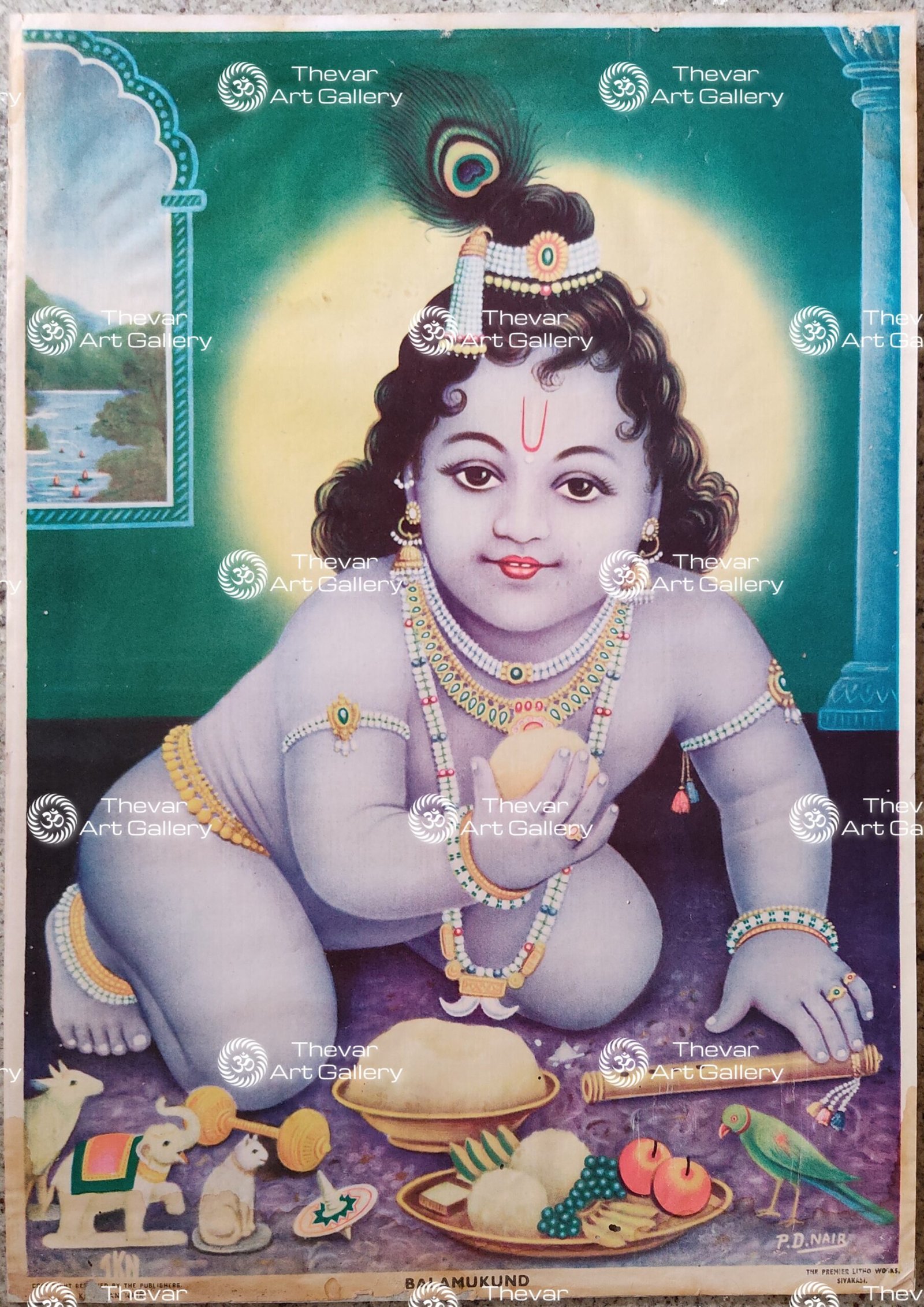 Artist B.G.Sharma Antique vintage Print - Thevar Art Gallery