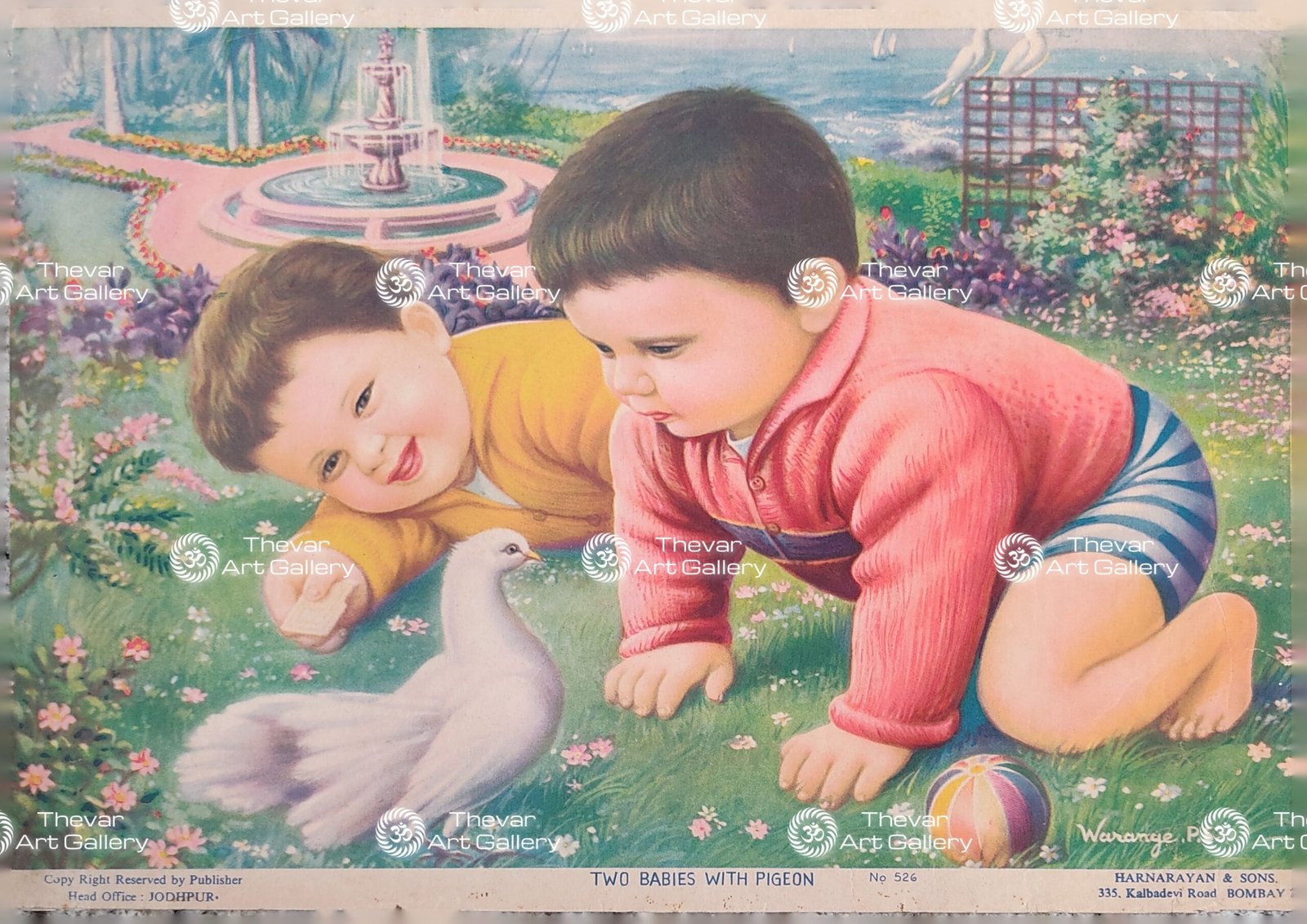 Two Babies with Pigeon