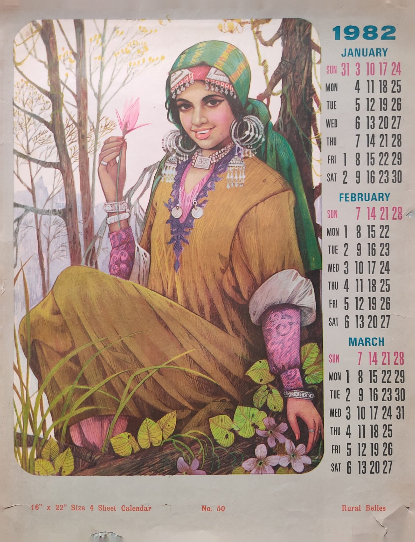 Calender Print 1982 (set of 4)