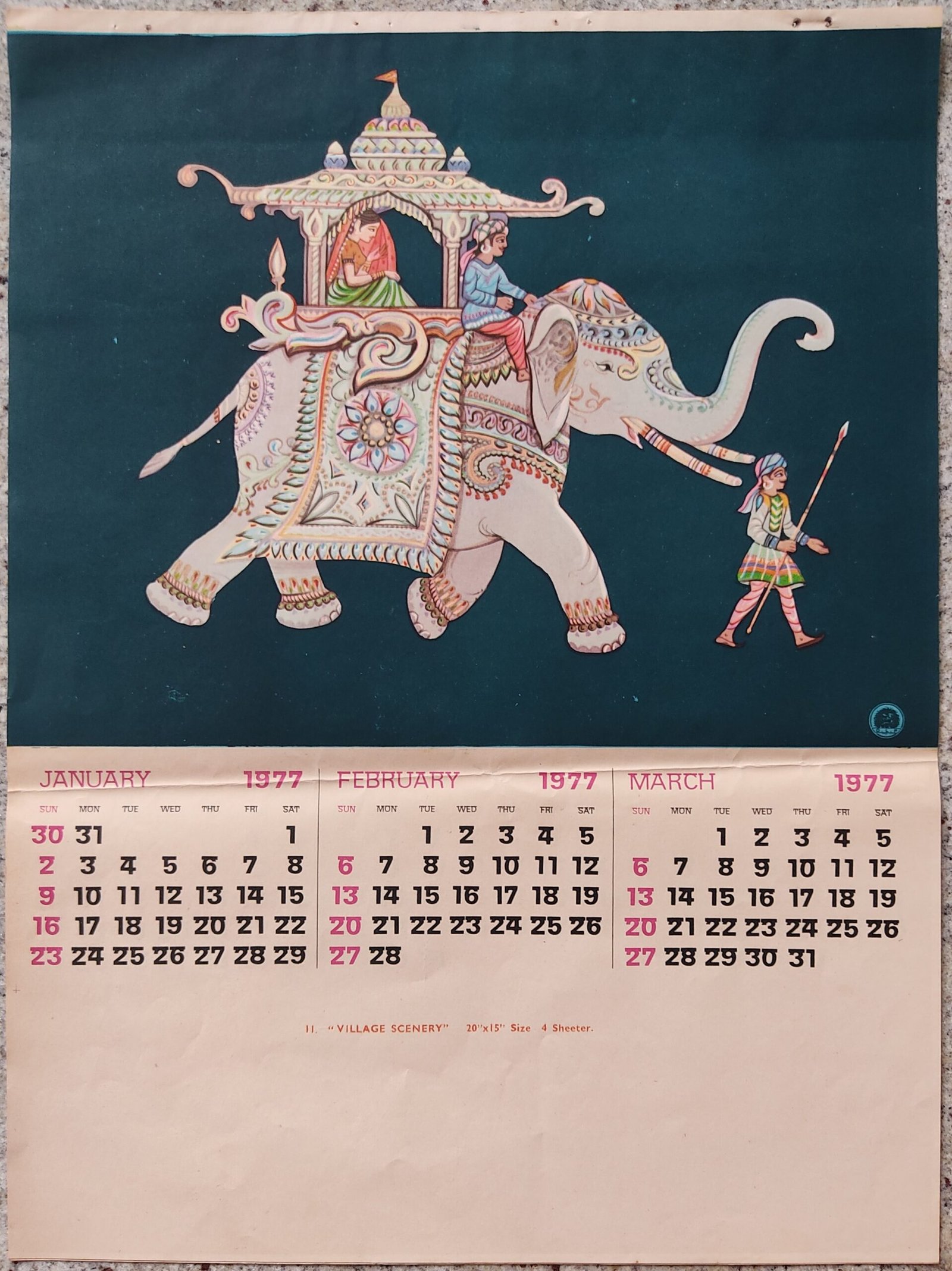 Calender Print 1977 (set of 4)