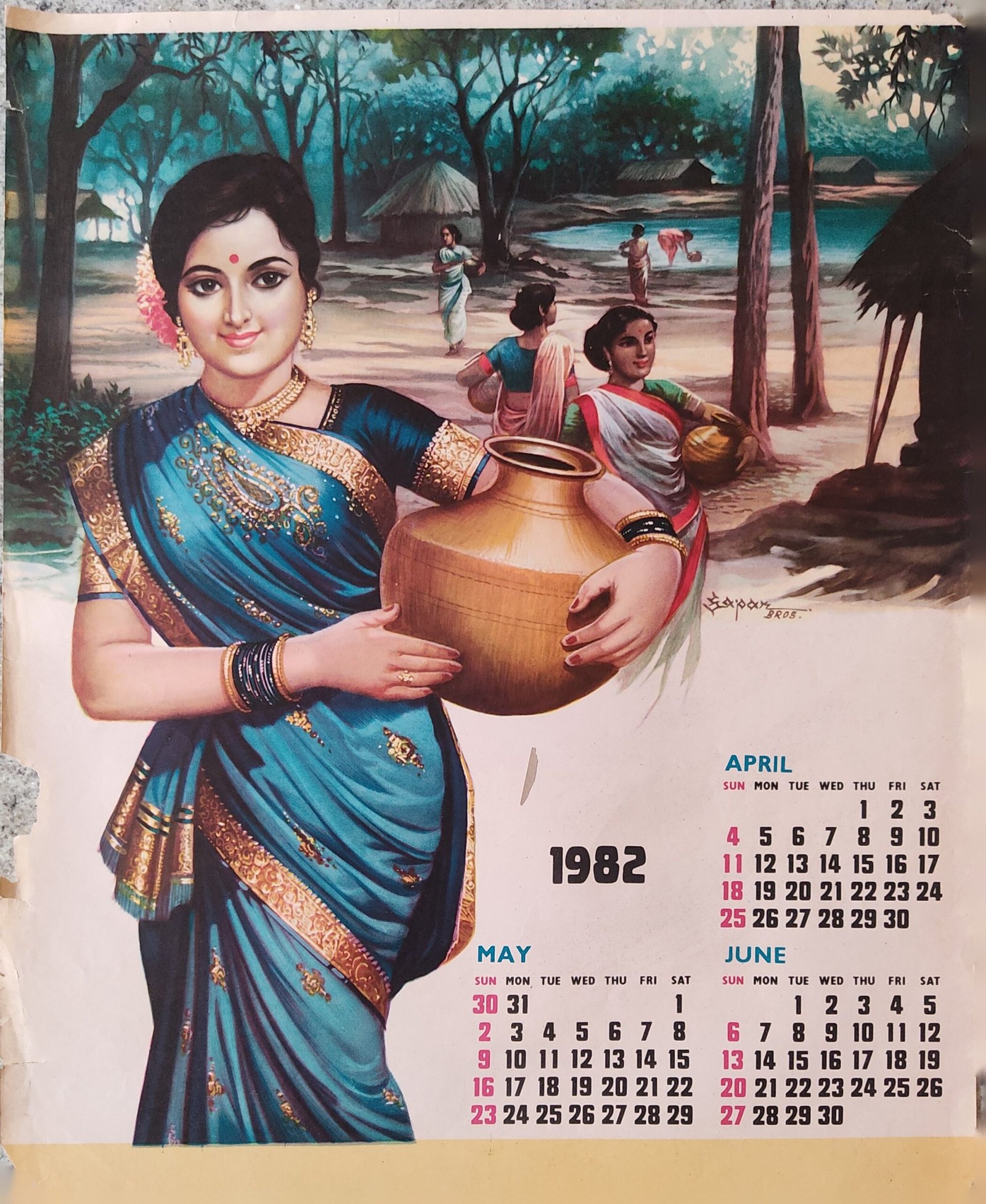 Calender Print 1982 | Traditional Life (set of 4) - Image 2