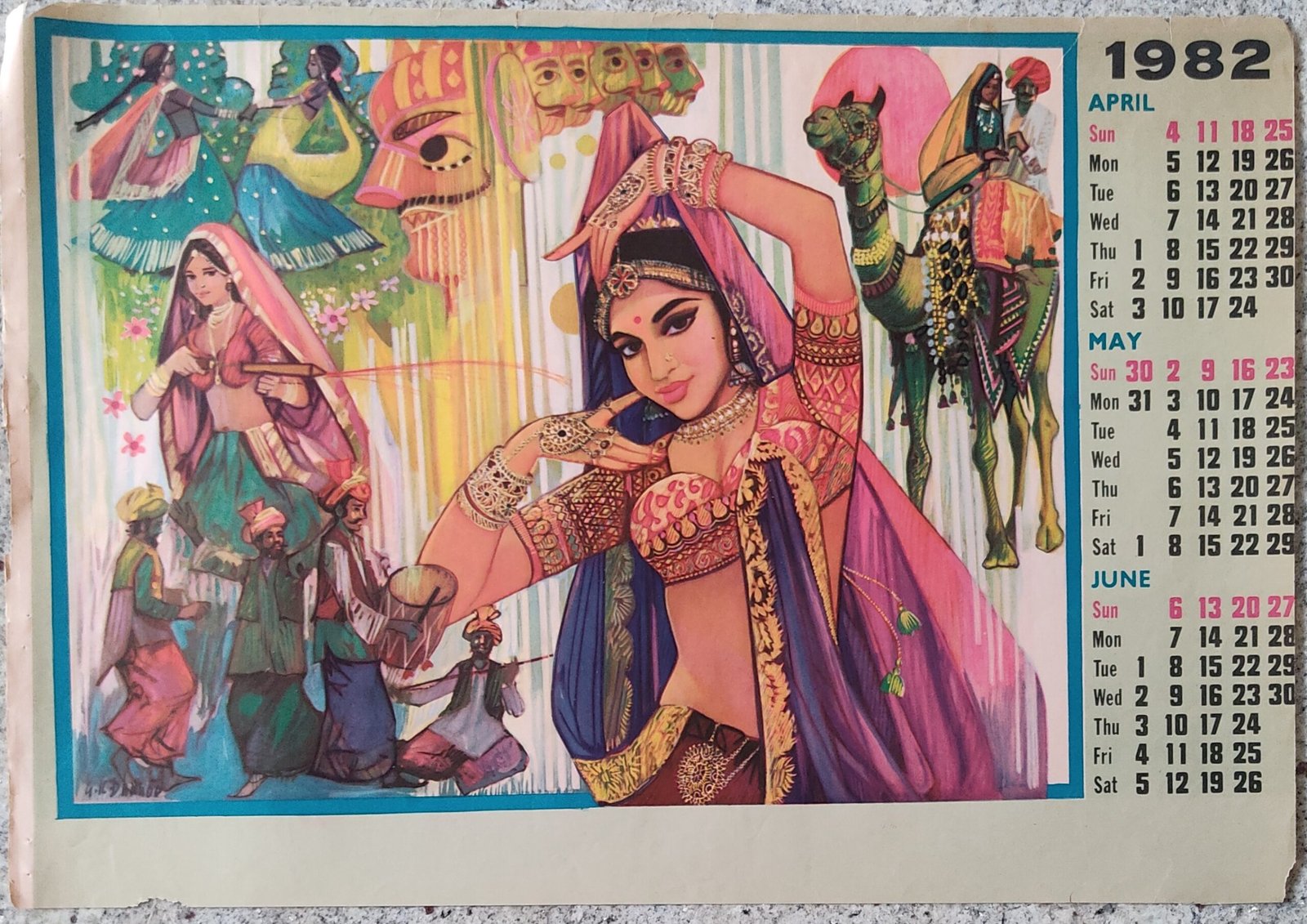 Calender Print 1982 (set of 4) - Image 2